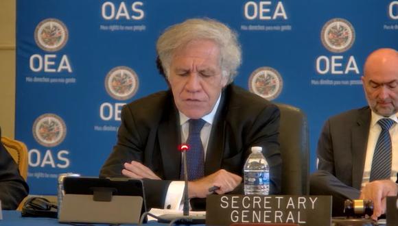 Luis Almagro, secretario general de la OEA, explica la carta del presidente Pedro Castillo. (Foto: Difusión)