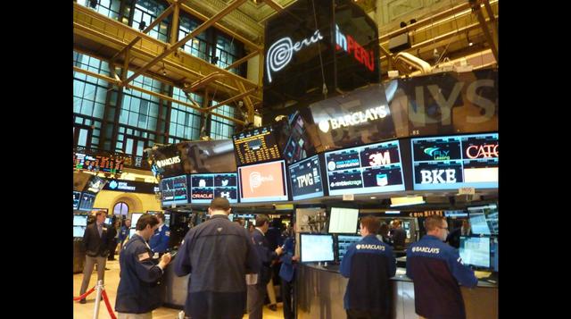 Los logos de inPerú y de Marca Perú destacaron en las instalaciones de la Bolsa de Nueva York. (Foto: Javier Parker)