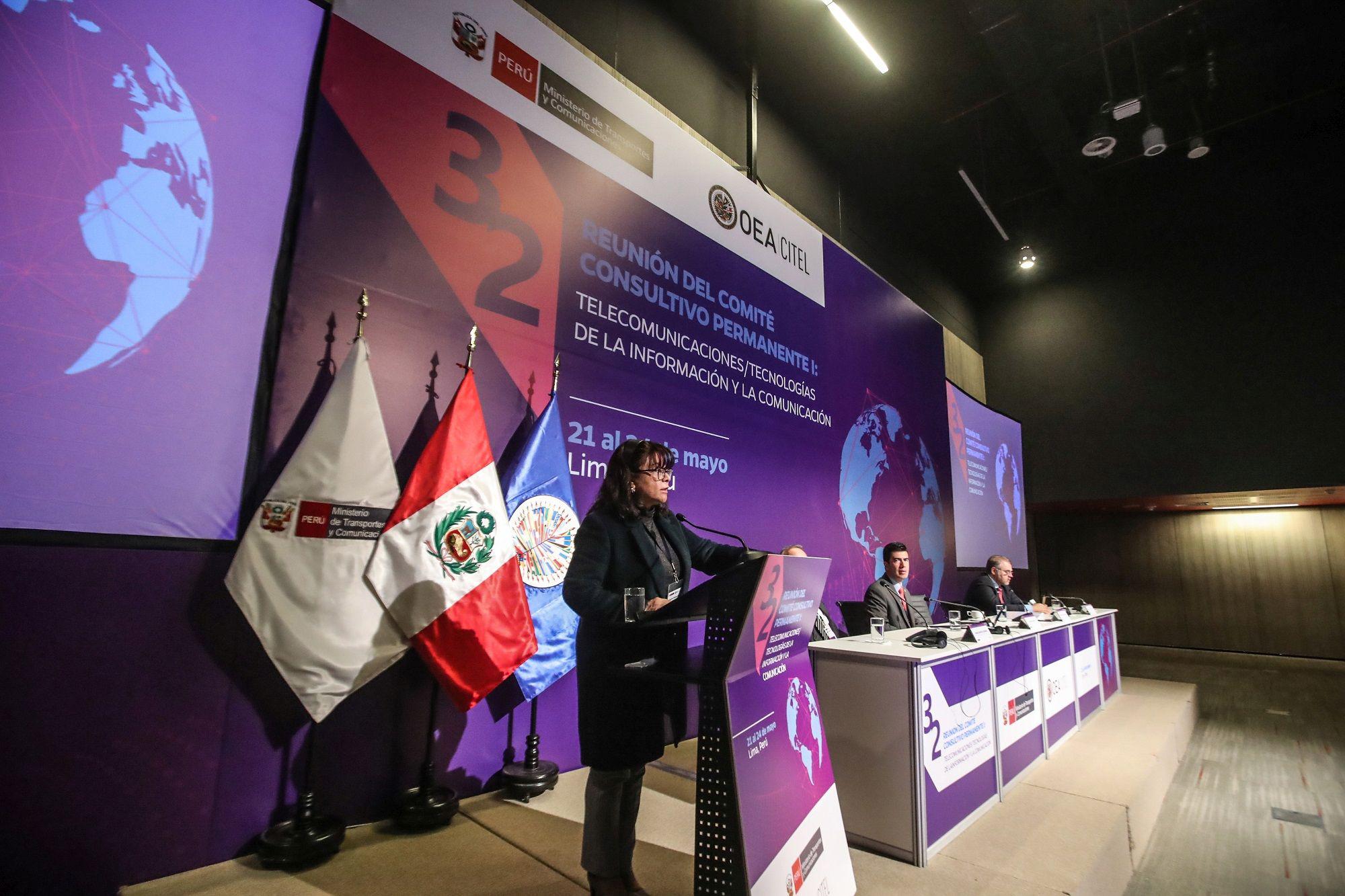 La viceministra Virginia Nakagawa participa en la 32 Reunión del Comité Consultivo Permanente I de la CITEL. (Foto: Difusión)