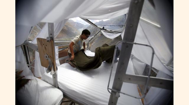 Las instalaciones dentro de cada módulo permiten ofrecer un servicio de total comodidad. Camas, almohadas, edredones de pluma y sábanas de primera calidad aseguran una noche cálida y placentera a 400 metros de altura. (Foto: Reuters)