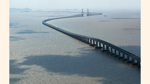 Gran Puente de Danyang-Kunshian, China: El puente más largo del mundo tiene 164.8 kilómetros de longitud. Fue inaugurado en 2011. Une a las ciudades de Pekín y Shanghái, atravesando el lago Yangcheng. (Foto: Flickr)
