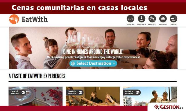 EatWith es el Airbnb de los restaurantes: permite a los habitantes de 200 ciudades de todo el mundo abrir su casa para cenas de grupo. Introduzca las fechas y el destino deseados y podrá desplazarse por una variedad de menús, algunos combinados con clases