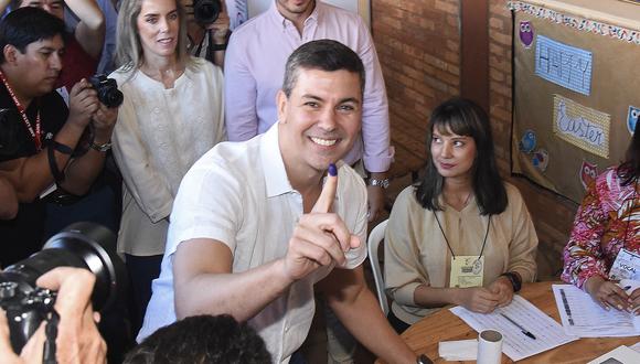 Santiago Peña ganó las  las elecciones generales. (Foto de DANIEL DUARTE / AFP)