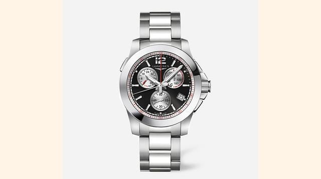 Longines Conquest Jumping. La equitación es uno de los deportes más antiguos en el programa olímpico, al estrenarse en la segunda cita (París 1900). Caja de acero de 41 mm y movimiento de cuarzo con precisión de una centésima de segundo y cronógrafo para 