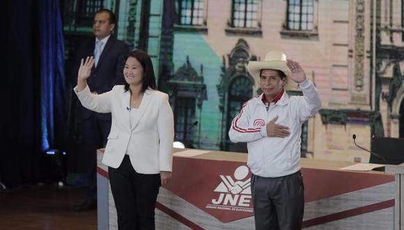 Keiko Fujimori y Pedro Castillo participaron en el debate presidencial organizado por el JNE en Arequipa. (Foto: Leandro Britto / @photo.gec)