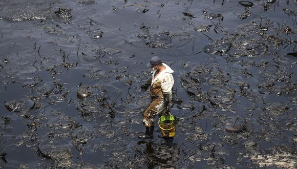Derrame de petróleo en Ventanilla, el 15 de enero del 2022. Foto: GEC