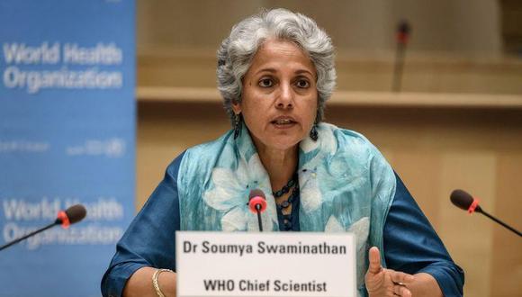 La científica jefe de la Organización Mundial de la Salud (OMS), Soumya Swaminathan, durante una conferencia de prensa celebrada en Ginebra, Suiza, el 3 de julio de 2020. (Foto de archivo: Reuters)