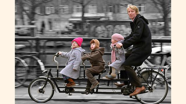 En Copenhague, el 90% de los padres llevan a sus hijos al colegio en bicicleta o caminando. En el centro, en el que habitan unas 700,000 personas, el 63% de los desplazamientos es en bicicleta. (Foto: cargocycling)