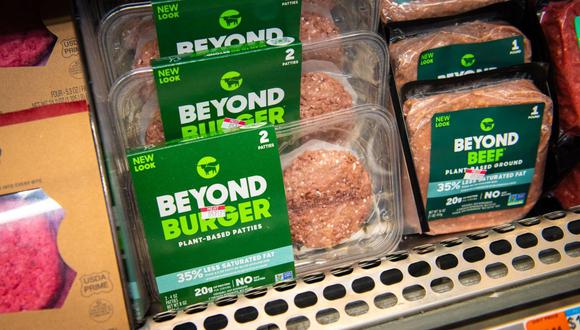 Paquetes de hamburguesas Beyond Meat y Beyond Beef organizados en Hastings-on-Hudson, Nueva York, EE.UU., el martes 9 de mayo de 2023.