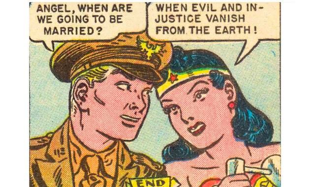 Además de Steve Rogers (en la imagen), a Wonder Woman se la ha relacionado sentimentalmente con Superman (aunque está casado con Lois Lane, la verdad) y, al parecer, tuvo un romance con Batman también. En la serie de historietas Earth 2 #8, de 2013, Wonde