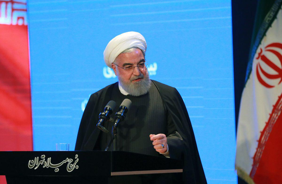 Una imagen del presidente iraní Hasan Rouhani durante una conferencia en Teherán. (Foto: AFP)