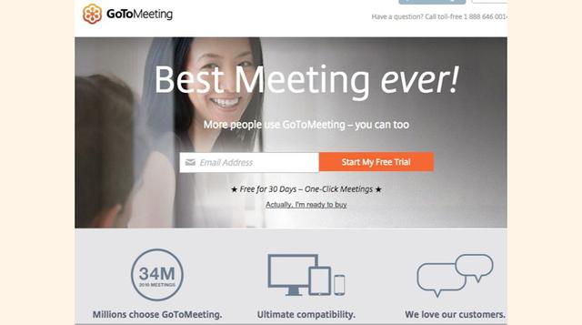 GoToMeeting, otro servicio en la nube que aloja las reuniones en línea.