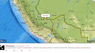 Terremoto en frontera de Perú y Brasil