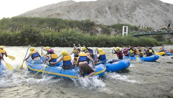 Las actividades de canotaje estuvieron suspendidas temporalmente hoy, sábado 18 de febrero, por aumento de río Cañete. (Foto: GEC)
