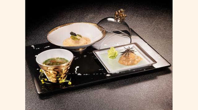 Joël Robuchon (Las Vegas, EE.UU.). Entre sus platos más conocidos figura Le Caviar (un trio de cuscús). Su plato degustación en 18 tiempos para dos personas cuesta US$ 890.