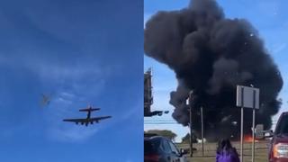 Dos aviones militares chocan durante exhibición aérea en Dallas