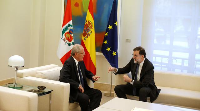 Tras visitar Francia, Kuczinsky busca inversiones en España, para hacer frente a "una etapa de cierto agotamiento" de la economía peruana, señaló el mandatario, quien en julio cumple un año en el poder.