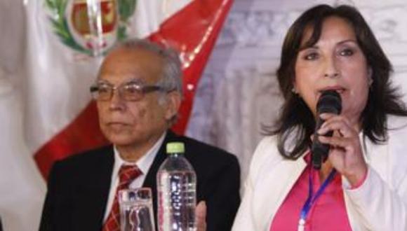 El asesor legal de Perú Libre, Aníbal Torres, participó este jueves de una conferencia de prensa con Dina Boluarte. (Foto: GEC)