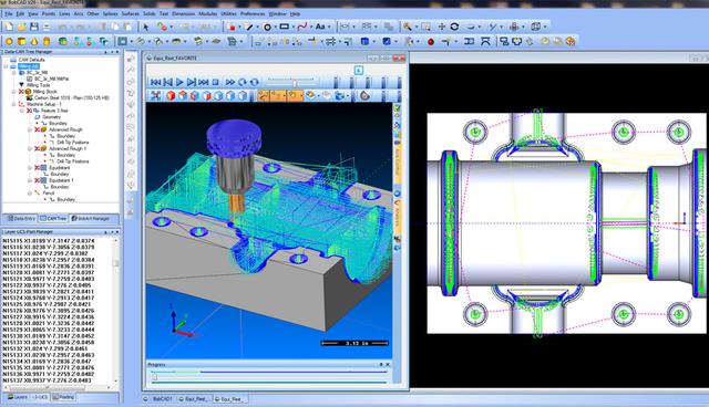 Foto 22 | Puesto 22. CAD/CAM. La fabricación asistida por computadora implica el uso de computadores y tecnología de cómputo para ayudar en la fase directa de manufactura de un producto, es un puente entre el Diseño Asistido por Computadora CAD y el lenguaje de programación de las máquinas herramientas con una intervención mínima del operario. (Foto: BobCAD-CAM)