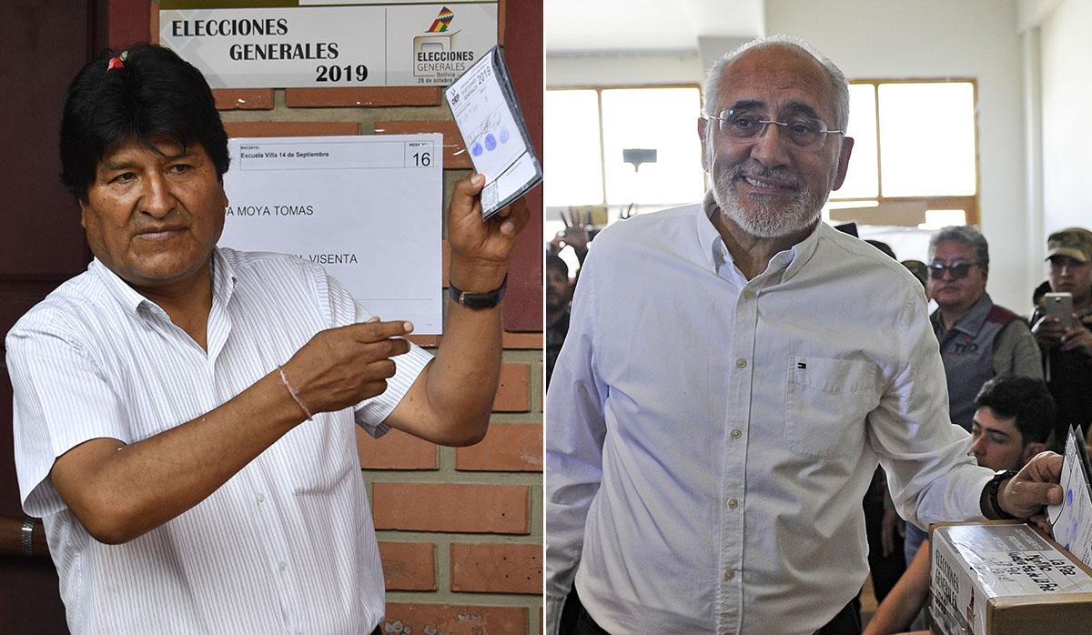 Evo Morales y Carlos Mesa (Foto: AFP/Producción)