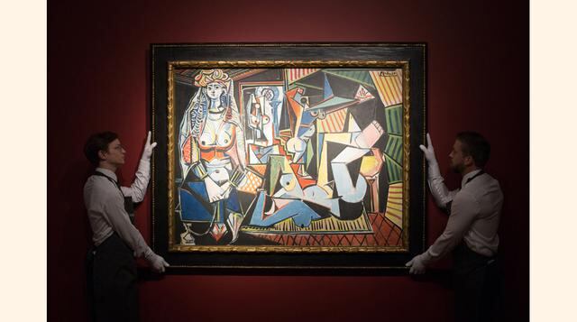Christie's exhibe en Londres una obra de Pablo Picasso llamada 'Las mujeres de Alger' version 0. Es parte de su venta Mirando el pasado, prevista para el 11 de mayo. (AP Photo/Tim Ireland)