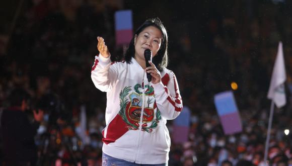 La candidata presidencial de Fuerza Popular, Keiko Fujimori, culminó su campaña electoral con miras a segunda vuelta en el distrito de Villa El Salvador (Foto: Hugo Pérez / @photo.gec)