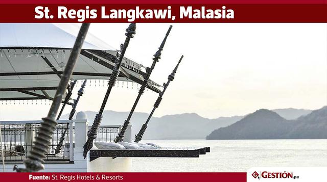 Cuando abrió hace casi un año, el St. Regis Langkawi introdujo los pisos de hamaca con vista al mar de Andamán en la parte trasera de su restaurante panasiático Kayu Puti. Ha sido tan popular que se construyeron en cada una de las 77 villas acuáticas en e
