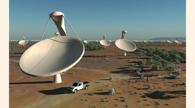 Square Kilometre Array. Este radiotelescopio, que se empezará a construir este año y se concluirá en el 2020, tendrá una superficie total aproximada de 1 kilómetro cuadrado.