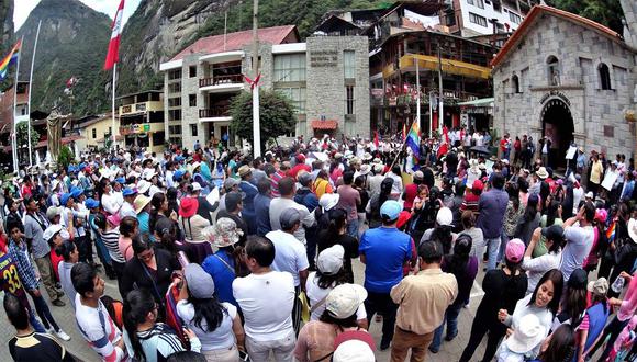 Las protestas continúan por segundo día en Machupicchu Pueblo como parte del paro indefinido en rechazo a la venta online de entradas a la ciudadela Machu Picchu. (Foto: Referencial/Municipalidad de Machu Picchu Pueblo)