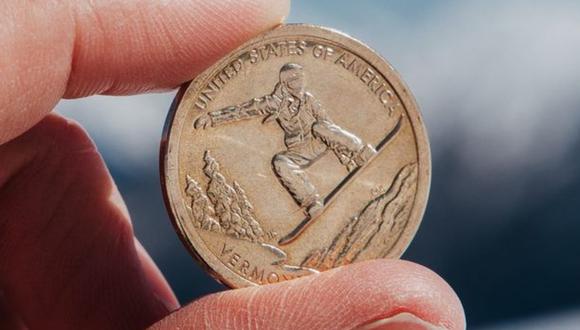 La Casa de la Moneda puso a disposición una moneda conmemorativa de Vermont, en la que aparece un snowboarder (Foto: Burton)