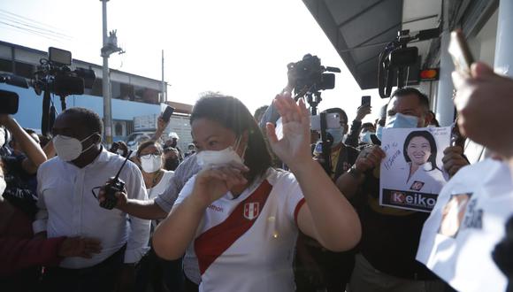 La candidata de Fuerza Popular llegó a la ciudad de Chota en Cajamarca a previas horas de su encuentro con su oponente Pedro Castillo de Perú Libre. (Foto: Referencial/Hugo Pérez/GEC)