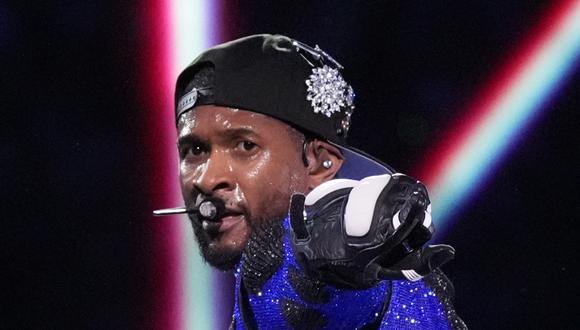 El cantante Usher protagonizó el show del medio tiempo del Super Bowl 2024 (Foto: AFP)