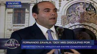 Fernando Zavala pidió presentarse en el Congreso dentro de dos semanas