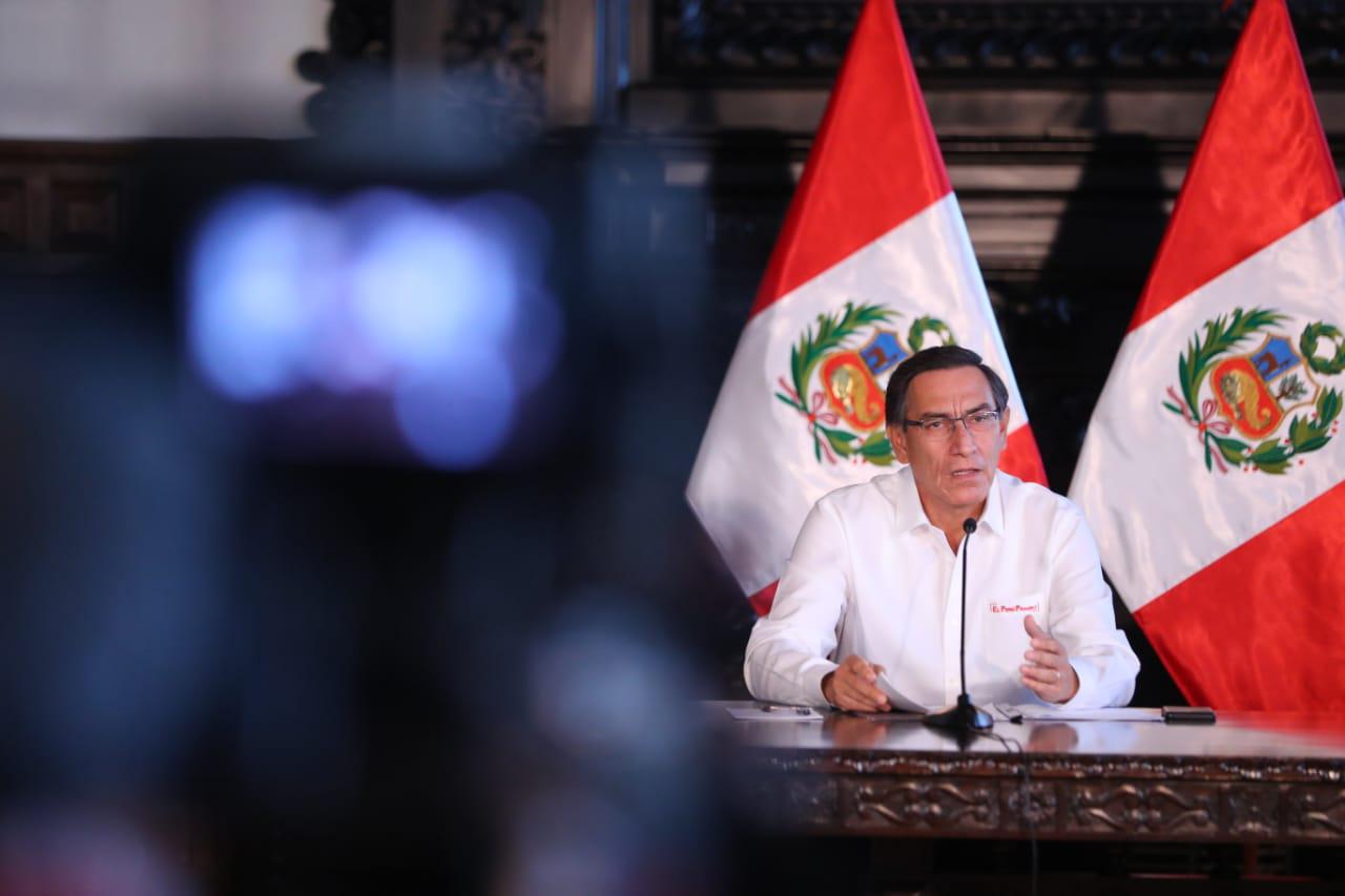 El presidente Martín Vizcarra dio el anuncio durante una conferencia de prensa en el octavo día de aislamiento social obligatorio en el país. (Foto: Presidencia)