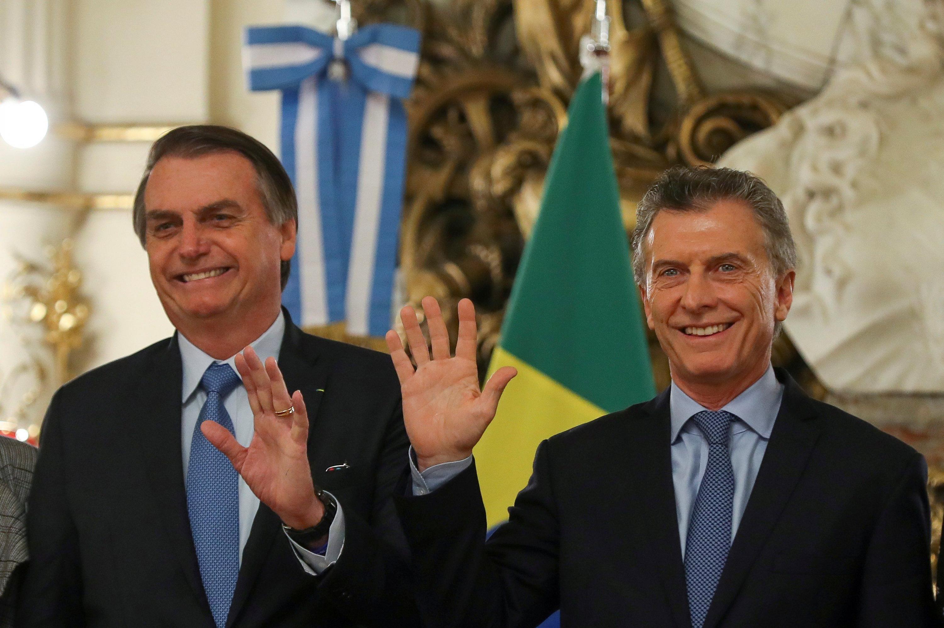 Líderes de Argentina y Brasil, Mauricio Macri y Jair Bolsonaro, respectivamente. (Foto: Reuters)