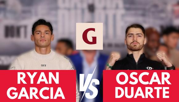 Ryan García y Óscar Duarte se enfrentarán en una pelea de súper ligeros por el título WBA Gold el sábado 2 de diciembre de 2023 en el Toyota Center de Houston, Texas. El combate comenzará a las 8:00 p.m. EST / 5:00 p.m. PST. | Crédito: @goldenboy / Instagram / Composición