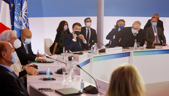 El encuentro, celebrado también de forma telemática debido a la pandemia, tuvo como anfitrión al presidente francés, Emmanuel Macron, y estuvo auspiciado igualmente por Naciones Unidas y el Banco Mundial. (Foto: EFE/EPA/LUDOVIC MARIN)