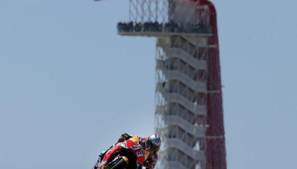 El piloto del equipo Repsol Honda, Marc Marquez, en acción durante la carrera de MotoGP en el Gran Premio de Motociclismo de las Américas, en Austin, Texas, USA. (Foto: EFE)