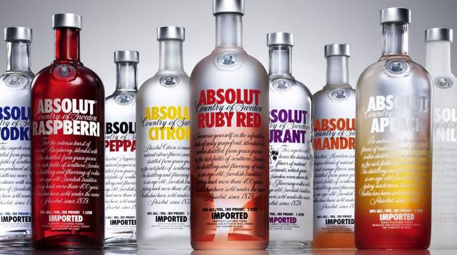 10 Absolut. Categoría: Vodka. Valor de marca: US$ 1,430 millones. Calificación de marca: AA.