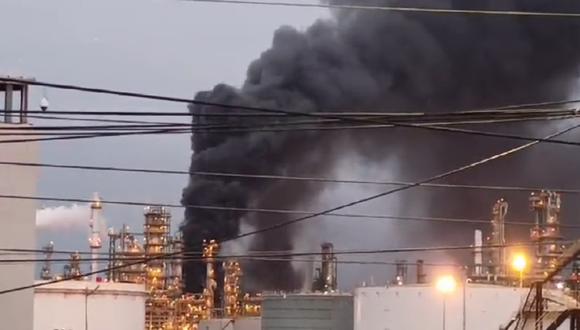 Controlan incendio en nuevas instalaciones de la Refinería de Talara. (Captura: América Noticias)
