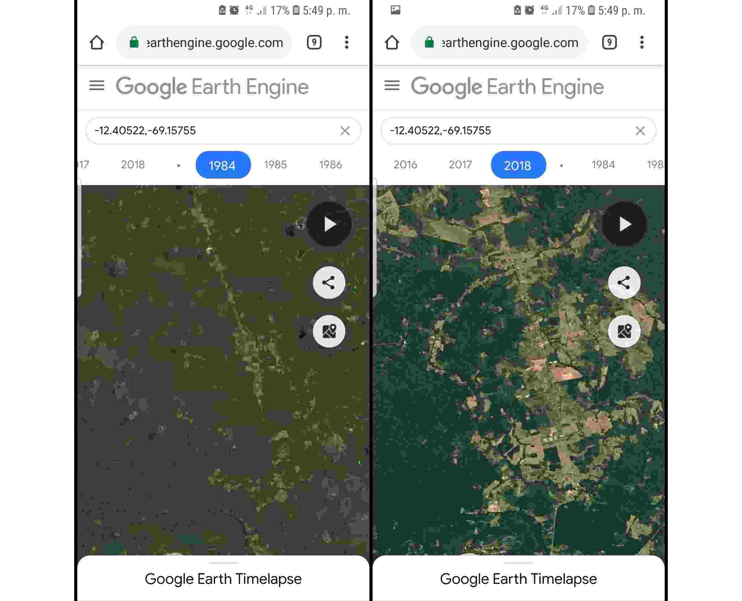 La deforestación en La Pampa. (Foto: Google)