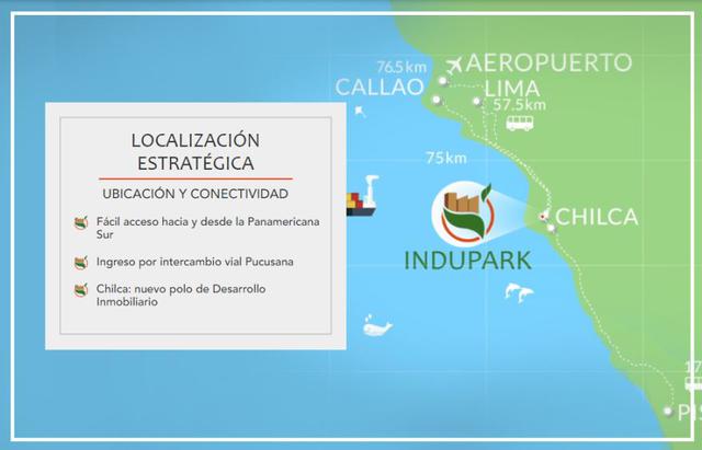 Mapa de Indupark en Pucusana. (Foto: Captura)