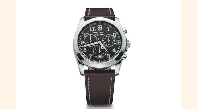 Victorinox Infantry Chronograph. Este cronógrafo de 40 milímetros marca la diferencia entre la aspereza necesaria para salir al campo y el refinamiento ostentoso. Precio: US$ 550. (Foto: Bloomberg)