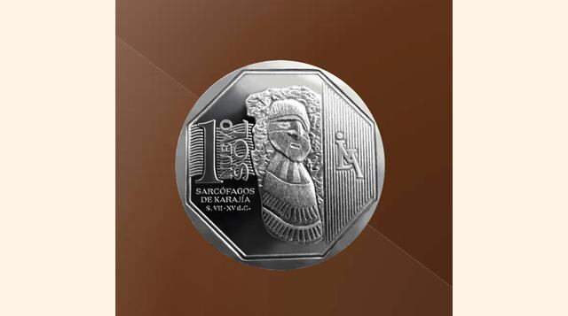 La moneda de un Nuevo Sol alusiva a los "Sarcófagos de Karajía" es la segunda moneda de la Serie Numismática. En el reverso se aprecia en el centro uno de los Sarcófagos, que lo conforma una cápsula básicamente de arcilla de hasta 2.50 metros y 