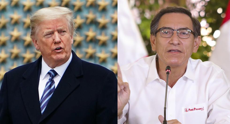 Los dos líderes conversaron este sábado por teléfono. En la imagen, Donald Trump y Martín Vizcarra. (AFP - MANDEL NGAN / PRESIDENCIA PERÚ).