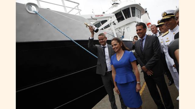 La embarcación Don Ole consumirá 20% menos combustible que cualquier otro motor utilizado en embarcaciones de la flota nacional, lo que hace que sea una embarcación ecoeficiente, dijo Adriana Giudice, gerente general de Austral Group. (Foto: Cesar Salhuan