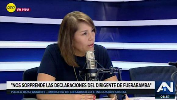 Paola Bustamante, señaló que está sorprendida por las declaraciones de Rojas a pesar que el diálogo ha continuado con normalidad. (Video:RPP)