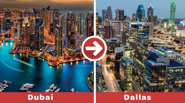 Dubái-Dallas. De nuevo, desde el Medio Oriente a Texas toma 16h 20 en la aerolínea Emirates. La distancia es de 12,940 km.