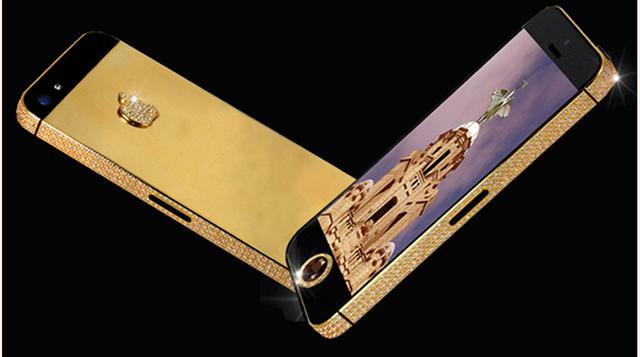 El iPhone de $15.3 millones, tiene superficie de oro y diamantes. Fue fabricado por la joyería británica Stuart Hughes a petición de un millonario chino. (Foto: kienyke)