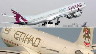 Aerolíneas Etihad Airways y Qatar Airways suspenden sus vuelos a Catar